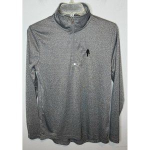 Golds Gym Men’s Pullover Large Grey Gray 1/4 Zip Fitted Cowl Neck